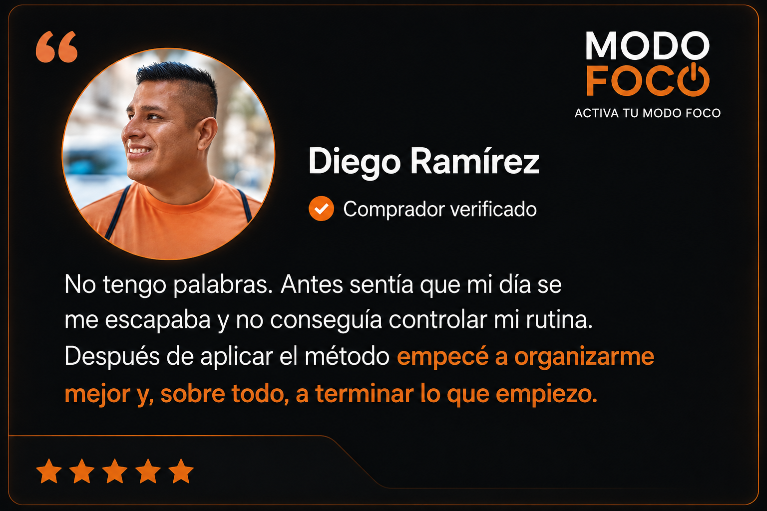 Testimonio de Diego Ramírez sobre Modo Foco